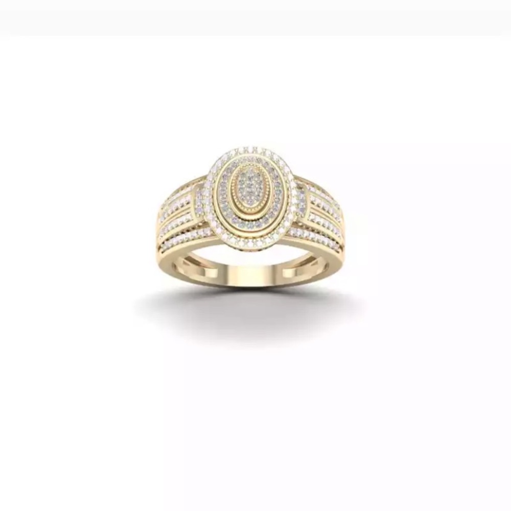 NEW Round Full Rhinestones Engagement Ring - Picture 4 of 11